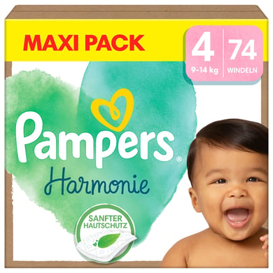 Pampers Windeln Harmonie Gr. 4 Maxi, 9-14 kg, Maxi Pack (1x 74 Windeln) von Pampers