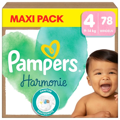 Pampers Windeln Harmonie Gr. 4 Maxi 9-14kg, Maxi Pack (1x 78 Windeln) von Pampers