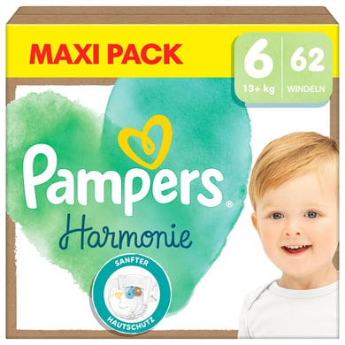 Pampers Windeln Harmonie Gr. 6 Junior 13+kg, Maxi Pack (1x 62 Windeln) von Pampers