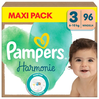 Pampers Windeln Harmonie Gr.3 Midi, 6-10kg, Maxi Pack (1x 96 Windeln) von Pampers