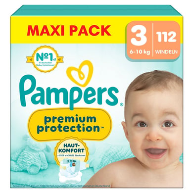 Pampers Windeln Premium Protection, Gr.3 Midi 6-10kg, Maxi Pack (1x 112 Windeln) von Pampers