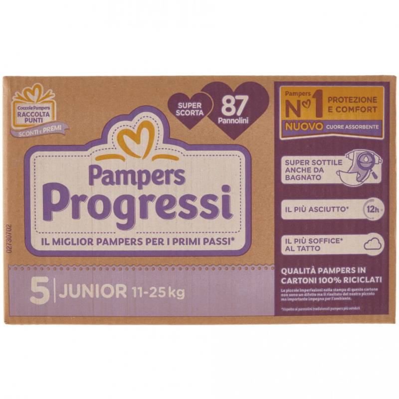 Pannolini Pampers Progressi Misura 5 JUNIOR 11-25 Kg (87pz) von Pampers