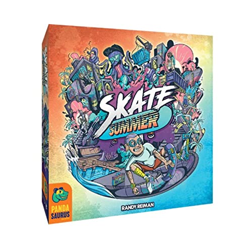 Pandasaurus Games Pandasaurus - Skate Summer - Brettspiel - Strategiespiel zum Thema Skateboard - Lustiges Familienspiel für Erwachsene und Jugendliche - Ab 14 Jahren - Für 2 bis 5 Spieler - Englisch von Pandasaurus Games