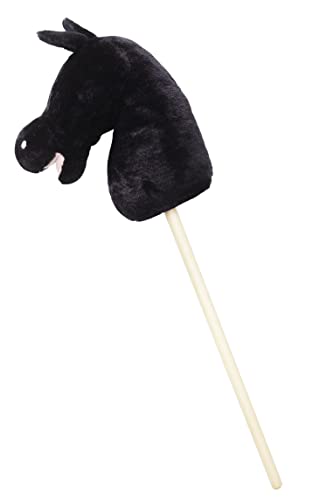 Panduro DIY Hobby Horse Pferde für Kinder - Steckpferd Bastelset ohne Sound - Plüsch Stockpferd mit Holz Steck ohne Rollen, Schwarz, 83 cm von Panduro