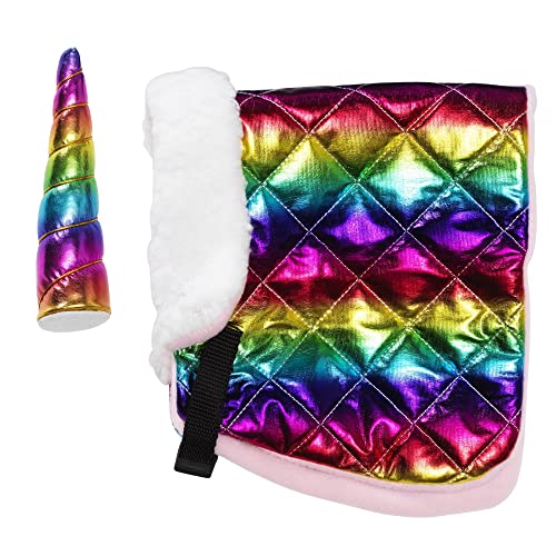 Panduro Hobby Horse Einhorn Outfit kit, Regenbogen & Glitter mit Einhornhörnern für Steckenpferde von Panduro