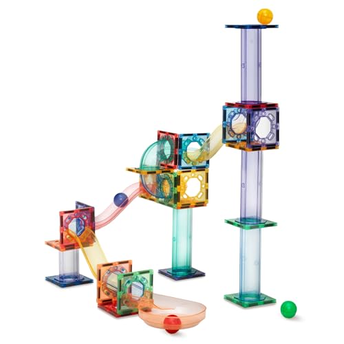 Panduro Magnetic Tiles Kugelbahn – 24 Magnetfliesen, 32 Bahnelemente & 4 Kugeln – Kompatibel mit Anderen Sets – Ab 3 Jahren – Kreatives STEM-Spielzeug Panduro Magnetic Tiles Kugelbahn – 24 Magnetfliesen, 32 Bahnelemente & 4 Kugeln – Kompatibel mit Anderen Sets – Ab 3 Jahren – Kreatives STEM-Spielzeug von Panduro