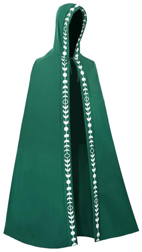 Kinder Tunika Kapuzenmantel Weihnachten Vampire Teufel Mantel Vintage Ritter Halloween Cape Kinder Böse Lange Cosplay Kostüm Fancy Dress Grün 10-12 Jahre von Panegy