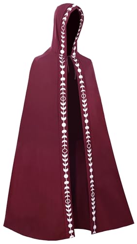 Kinder Tunika mit Kapuze Kinder Böse Lange Cosplay Kostüm Faschingskostüm Weihnachten Vampire Teufel Mantel Vintage Ritter Halloween Cape Rot 6-7 Jahre von Panegy