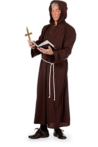 Panelize Mönch Pater Mönchskutte Geistlicher Bruder Kutte mit großem Kreuz viele Größen (54) von Panelize