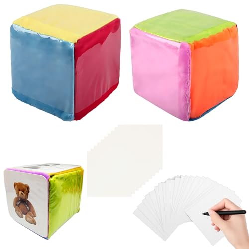 PangWuu 42 Schaumstoffwürfel Set, Würfel mit Einstecktaschen, Große Schaumstoffwürfel für Kinder, DIY Education Spielzeug, 2 Würfel und 40 Blätter für Kindergarten und Vorschule PangWuu 42 Schaumstoffwürfel Set, Würfel mit Einstecktaschen, Große Schaumstoffwürfel für Kinder, DIY Education Spielzeug, 2 Würfel und 40 Blätter für Kindergarten und Vorschule von PangWuu