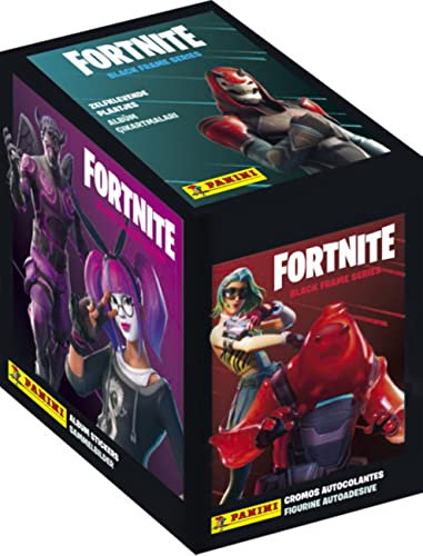 Panini France SA-FORTNITE Black Frame Series Sticker 50 Hüllen, 003986BOX50F von Panini