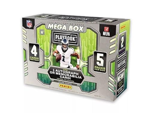 2022 Panini NFL-Playbook Fußball-Sammelkarte Mega-Box von Panini