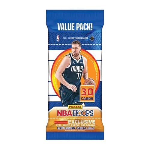 2024/25 Panini Hoops Basketball, NBA-Basketball, Jumbo-Vorteilspackung (Blaugrüne Explosion, weiße Explosion, orangefarbene Explosionsparallelen) von Panini