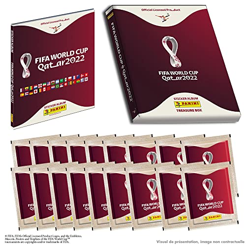 Panini FIFA World Cup QATAR Sticker 2023 Einseitig 1 Album Hard Cover + 15 Hüllen + 3 gratis von Panini