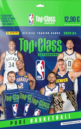 Panini 004637SPAFGD TOP Class NBA 2024 Trading Cards Starter Pack enthält 1 Ordner + 1 Guide + 3 Hüllen + 1 Holo Giants von Panini