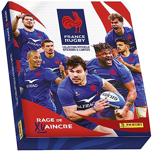 Panini 004729MCOUFC 004729MCOUFC Französisches Rugby-Team Sammlerset mit 1 Album + 18 Hüllen + 3 Karten Limited Edition von Panini