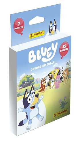 Panini Bluey 005216KBF7 2-teiliges Spielzeugset, Blisterverpackung mit 7 Hüllen von Panini