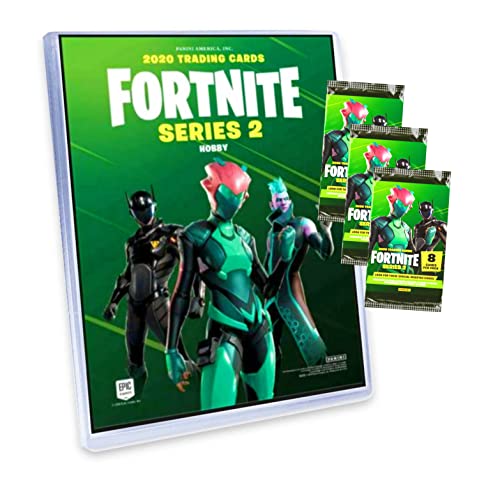 Panini Fortnite Karten Serie 2 Trading Cards - Sammelkarten (1 Mappe + 3 Booster) von Panini