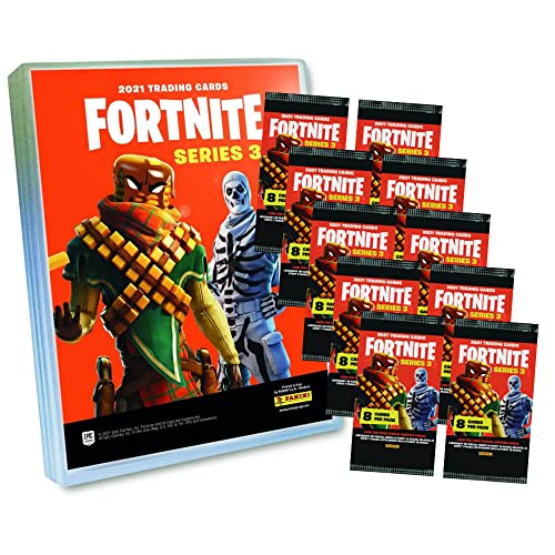 Panini Fortnite Karten Serie 3 Trading Cards - Sammelkarten (1 Mappe + 10 Booster) von Panini