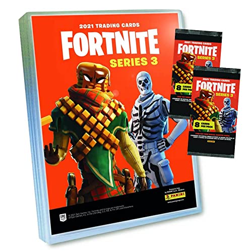 Panini Fortnite Karten Serie 3 Trading Cards - Sammelkarten (1 Mappe + 2 Booster) von Panini