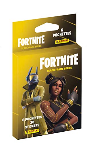 Panini France SA - Fortnite Black Frame Series Sticker, 6 Hüllen, 003986KBF6, Schwarz von Panini