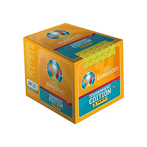 Panini France SA x50 Packs Boite de pochettes European Soccer International Fußball UEFA Euro 2020 Stickers 2021 Tournament Edition Box mit 50 Hüllen, Zufällig ausgewählt von Panini