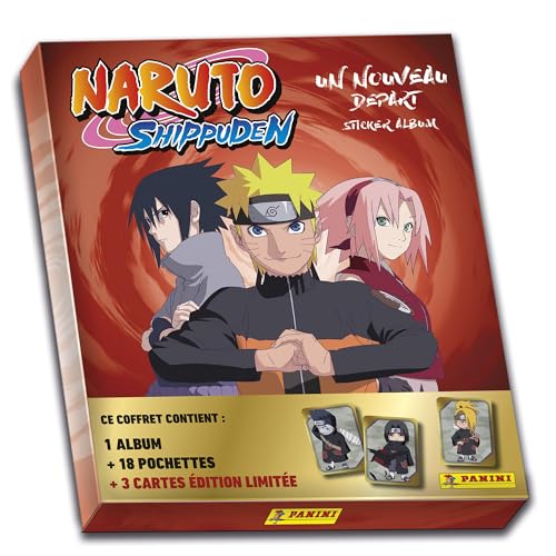 Panini Naruto Shippuden 2 Set mit 1 Album + 18 Hüllen + 3 Karten, limitierte Edition, 004628MCOUAFC von Panini