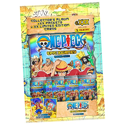 Panini One Piece Karten - Sammelkarten Trading Cards (2023) - 1 Starter im Bundle mit 10 STRONCARD Hüllen von Panini