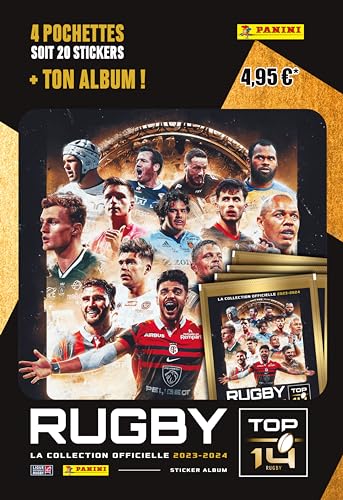 Panini RUGBY TOP 14 2023-2024 Album + 4 Hüllen von Panini