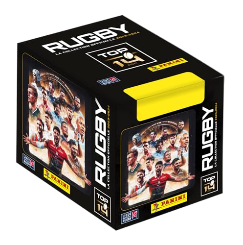 Panini Rugby TOP 14 2023-2024 Box mit 50 Hüllen mit 5 Stickern + 1 Karte von Panini