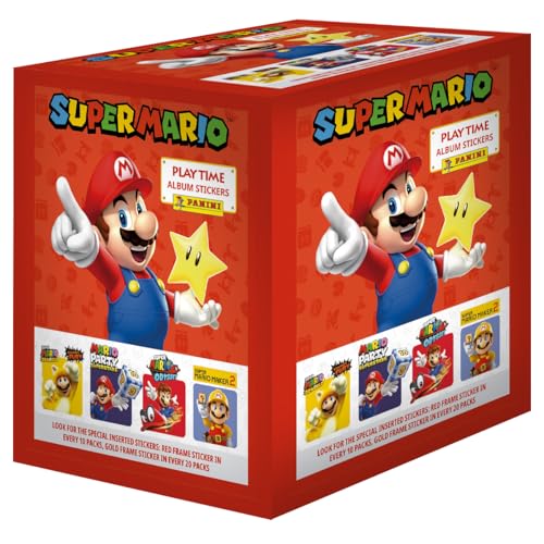 Panini Super Mario Sticker Box mit 50 Hüllen, 004218BOX50F Panini Super Mario Sticker Box mit 50 Hüllen, 004218BOX50F von Panini