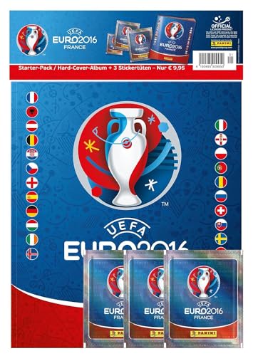 Panini UEFA Euro 2016 Sticker Starter Collection Hardcover Album und 3 Booster Kit, Multicolor, 909950 von Panini