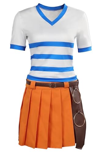 Panjue Anime Nami Outfits Halloween Anzug Nami Kleid Cosplay Kostüm Damen XL von Panjue