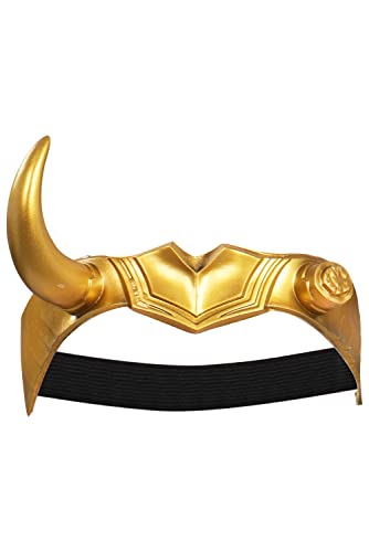 Panjue Loki Helm Accessory Halloween Cosplay Kostüm Party Requisiten Helm Headpiece mit Horns Gold von Panjue