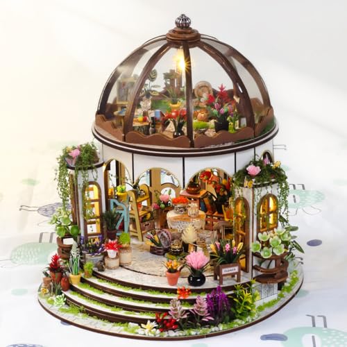 Miniatur Haus DIY Bausatz Puppenhaus Miniature House Gärten DIY Handwerkshaus Modellbausatz Geburtstag Geschenk Weihnachten für Erwachsene Frauen Mädchen von Panngu