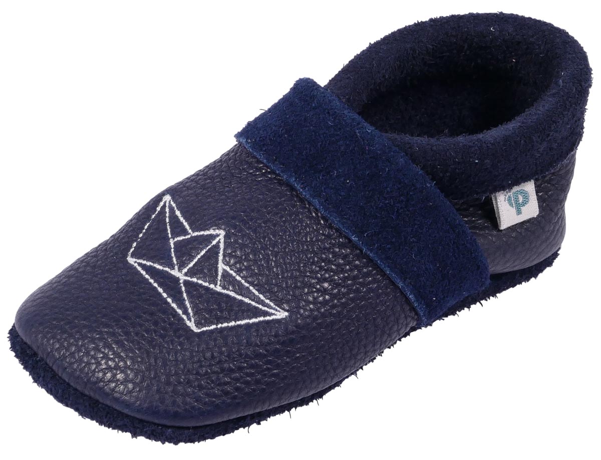 Pantolinos - Krabbelschuhe Leder blau mit Schiff 20 von Pantolinos