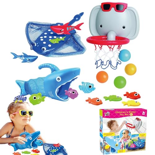 Paodduk Badewannenspielzeug für Kleinkinder, Badespielzeug-Spielset | 18-teiliges Spielzeugset mit Bällen für die Dusche und Badewanne für Kleinkinder,Badespielzeug für Jungen und Mädchen zur frühen von Paodduk