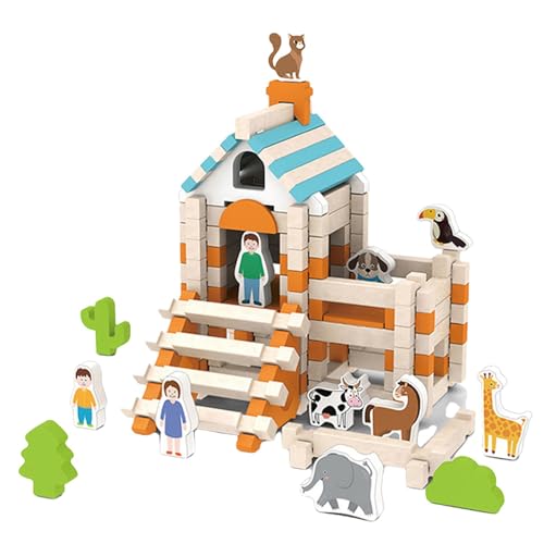 Paodduk Holzhaus-Bauspielzeug,Haus-Holzspielzeug zum Anfassen | Architektur-Bausatz | Baumodell-Set, kreative und pädagogische Bausätze, Spielzeug, kleine Bausätze für Kinder von Paodduk