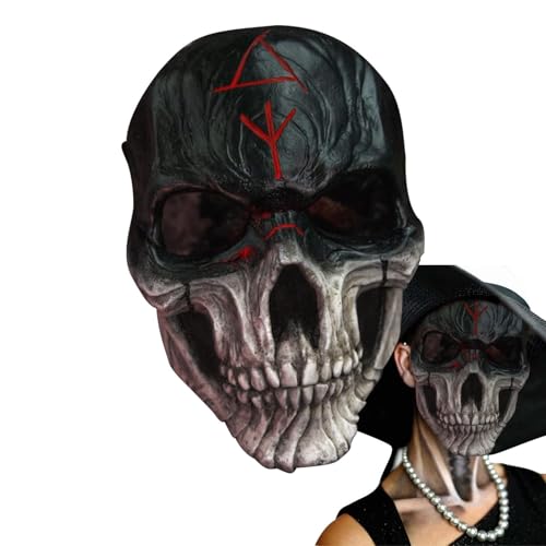 Paodduk Skelett-Gesichtsbedeckung, Totenkopf-Gesichtsbedeckung Damen - Cosplay Gesichtsbedeckung | Realistische gruselige Vollkopf-Schädel-Gesichtsbedeckung, Halloween, gruselige von Paodduk