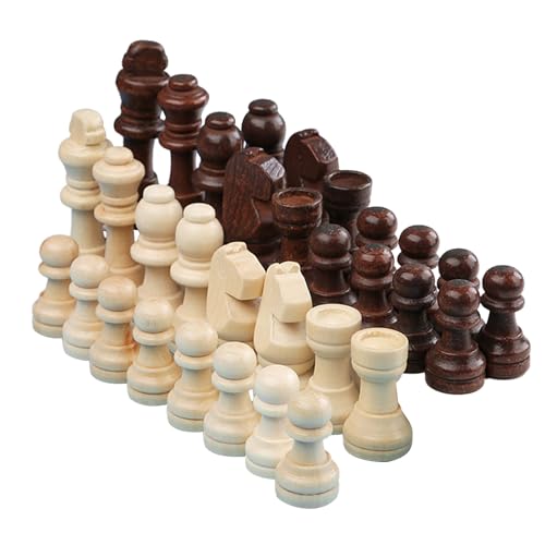 32 Stück Schachfiguren aus Holz, internationales Schachfiguren, Turnier, Holz, Schachfiguren, handgeschnitzt, internationale Schachfiguren, Brettspiel, Anfänger, Schach von Paopaoldm