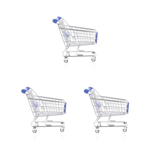 Paowsietiviity 3 Set Mini Einkaufswagen Trolley Spielzeug Größe M Blau von Paowsietiviity