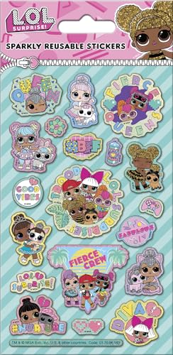 L.O.L. Surprise! Troop Sparkly Sticker | Offizielles Lizenzprodukt | Wiederverwendbar auf nicht-porösen Oberflächen, blau und rosa L.O.L. Surprise! Troop Sparkly Sticker | Offizielles Lizenzprodukt | Wiederverwendbar auf nicht-porösen Oberflächen, blau und rosa von Paper Projects