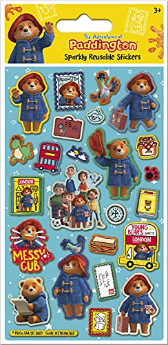 Paper Projects The Adventures of Paddington Glitzernde Aufkleber, offizielles Lizenzprodukt, wiederverwendbar auf nicht-porösen Oberflächen, Blau, 19,5 cm x 9,5 cm von Paper Projects