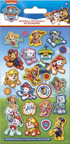 Paw Patrol – Pup Pals glitzernde, wiederverwendbare Aufkleber, offizielles Lizenzprodukt, wiederverwendbar auf nicht-porösen Oberflächen von Paper Projects