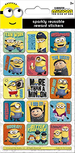 Paper Projects 01.70.12.048 Minions: The Rise of Gru Sparkly Reward Stickers | Offizielles Lizenzprodukt | wiederverwendbar auf nicht porösen Oberflächen, 19,5 cm x 9,5 cm von Paper Projects