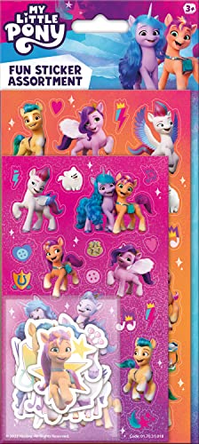 My Little Pony sortiertes Aufkleber-Set, enthält 3 Arten von Aufklebern, offizielles Lizenzprodukt, wiederverwendbar auf nicht-porösen Oberflächen, ideal für Mädchen ab 3 Jahren, für Geschenke, von Paper Projects