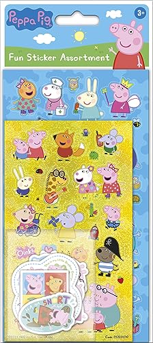 Paper Projects Peppa Pig Sortiment Aufkleber-Set, enthält 3 Arten von Aufklebern, perfekt für Dekoration und Scrapbooking, Blau, 24,5 cm x 11 cm (01.70.31.017) von Paper Projects