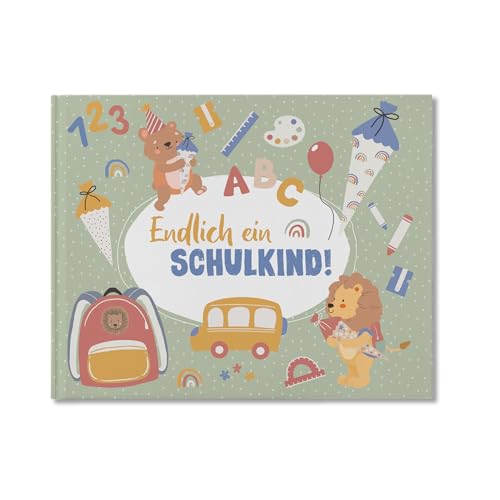 Papierdrachen Hochwertiges Freundebuch für Kinder - perfekt für die Schulzeit - buntes kindgerechtes Design - tolle Geschenkidee für den Schulstart - Set 6 von Papierdrachen