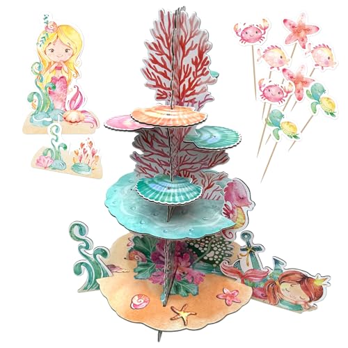 Papierdrachen Meerjungfrau Deko-Set Kindergeburtstag – Etagere, Tischkonfetti, Cupcake-Topper – beidseitig bedruckt – Partyzubehör Mädchen Jungen Papierdrachen Meerjungfrau Deko-Set Kindergeburtstag – Etagere, Tischkonfetti, Cupcake-Topper – beidseitig bedruckt – Partyzubehör Mädchen Jungen von Papierdrachen