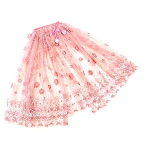 Papierdrachen Tüll Cape - rosa – mit Ornamenten – glitzernd – Verkleidung – Umhang - Kinderkostüm – one size - Set 02 von Papierdrachen